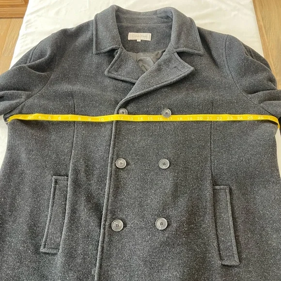 Calvin Klein Charcoal Pea Coat - Picture 10 of 11